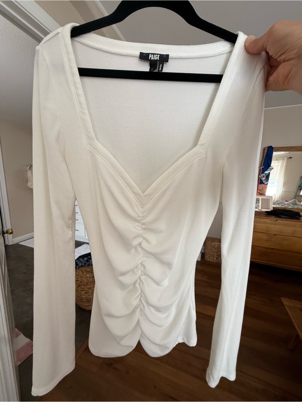 PAIGE Annalisa sweetheart neckline top- size S